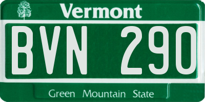 VT license plate BVN290