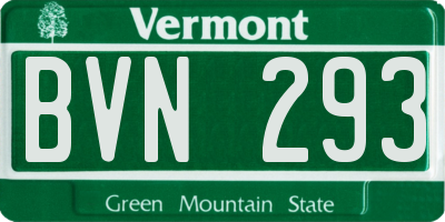 VT license plate BVN293