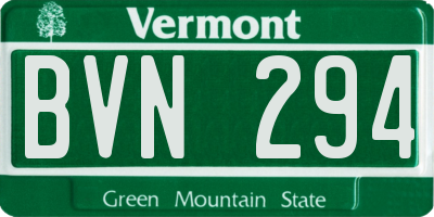 VT license plate BVN294