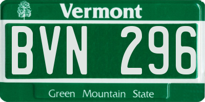 VT license plate BVN296