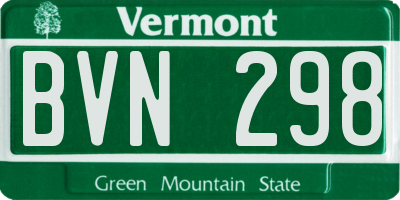 VT license plate BVN298
