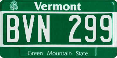 VT license plate BVN299