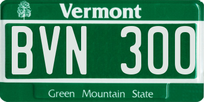 VT license plate BVN300