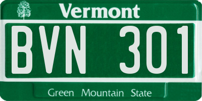 VT license plate BVN301