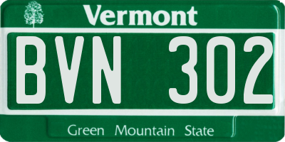 VT license plate BVN302