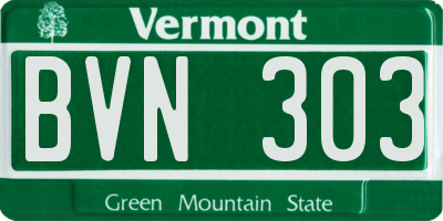 VT license plate BVN303
