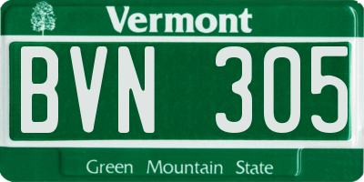 VT license plate BVN305