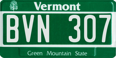 VT license plate BVN307