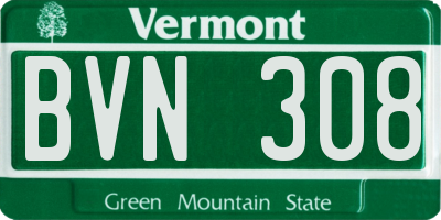VT license plate BVN308