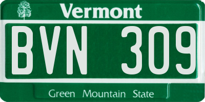 VT license plate BVN309