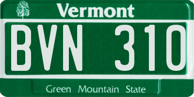 VT license plate BVN310