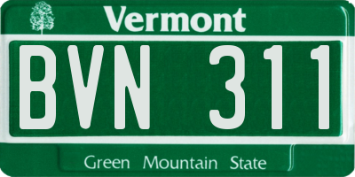 VT license plate BVN311