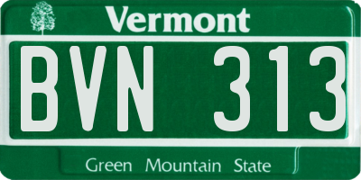 VT license plate BVN313