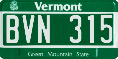 VT license plate BVN315