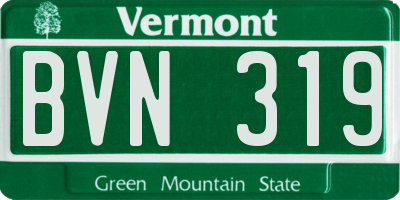 VT license plate BVN319