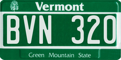 VT license plate BVN320