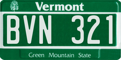 VT license plate BVN321