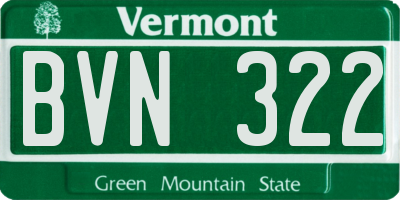 VT license plate BVN322