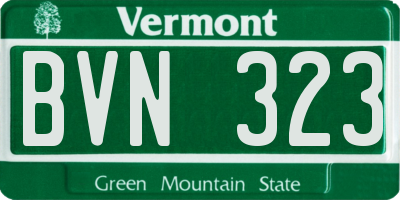 VT license plate BVN323