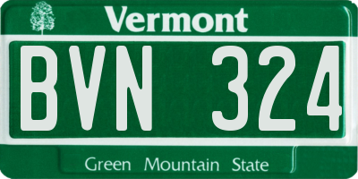 VT license plate BVN324