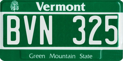 VT license plate BVN325