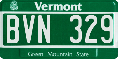 VT license plate BVN329
