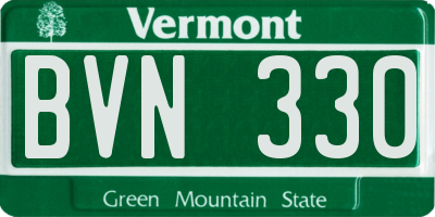VT license plate BVN330