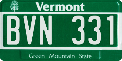 VT license plate BVN331