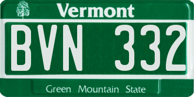 VT license plate BVN332