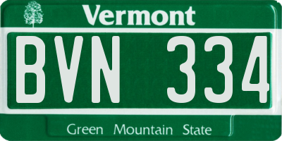 VT license plate BVN334