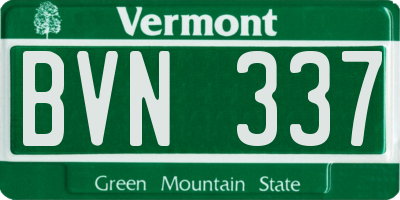 VT license plate BVN337