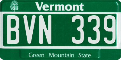 VT license plate BVN339