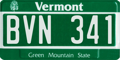 VT license plate BVN341