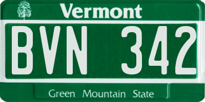 VT license plate BVN342