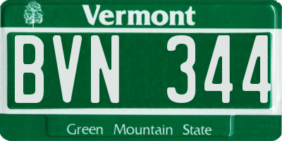 VT license plate BVN344