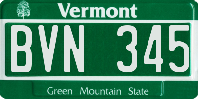 VT license plate BVN345