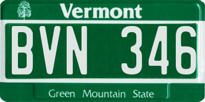 VT license plate BVN346