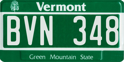 VT license plate BVN348