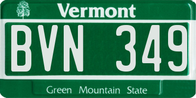 VT license plate BVN349