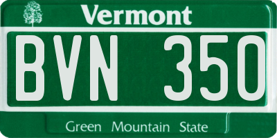 VT license plate BVN350