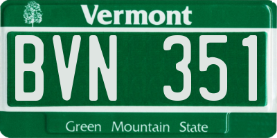 VT license plate BVN351