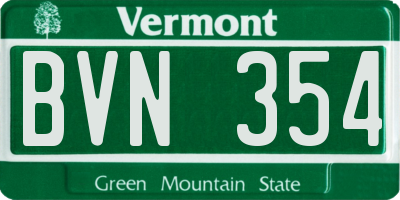 VT license plate BVN354