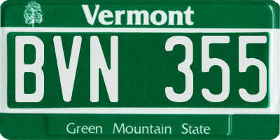 VT license plate BVN355