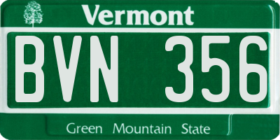 VT license plate BVN356