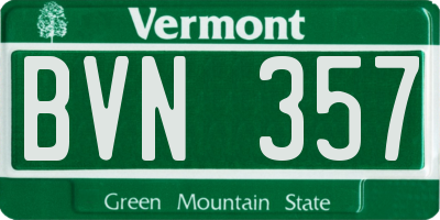 VT license plate BVN357