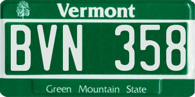 VT license plate BVN358