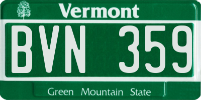 VT license plate BVN359