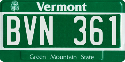 VT license plate BVN361