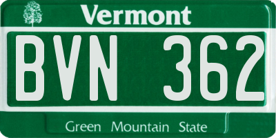 VT license plate BVN362