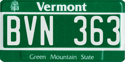 VT license plate BVN363